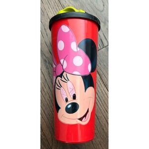 Tupperware Minnie Mouse Tumbler with Flip Top Lid 16oz Red Disney